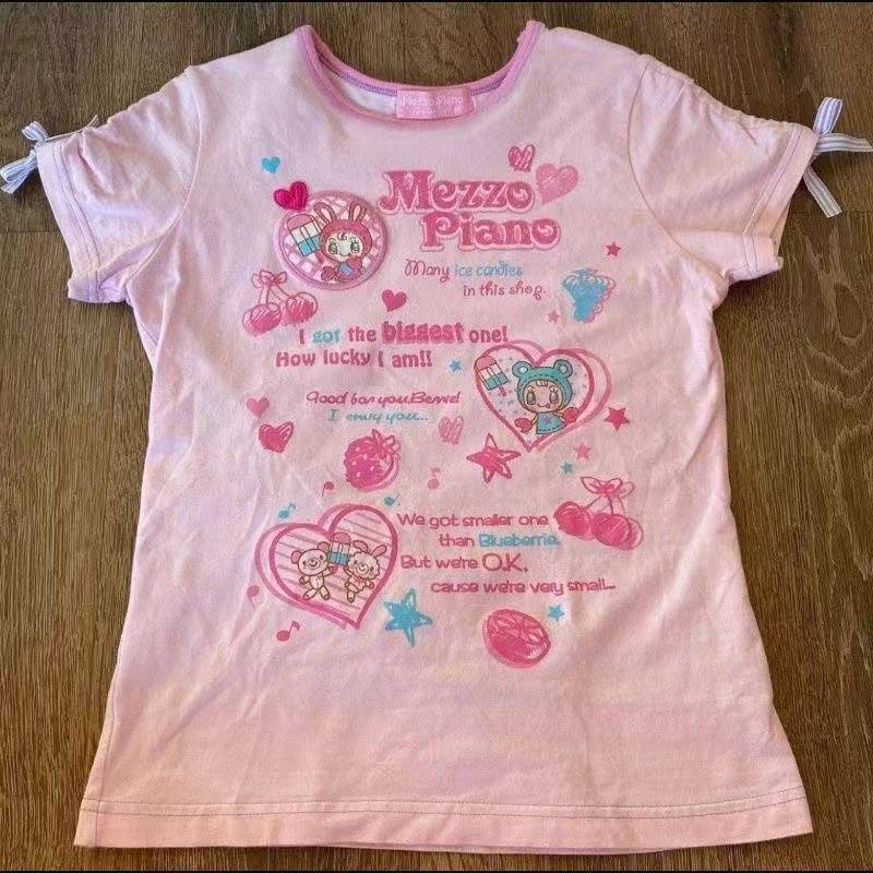 Vintage Kawaii Cute Short Slee - Street Fashion Y2K recension och pris