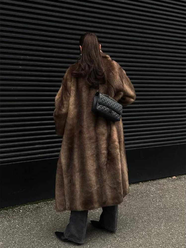 Solid  Women Faux Fur Long Coa - Street Fashion Men 2025 recension och pris