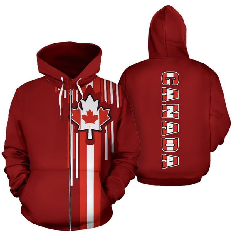 Canada Flag 3d Printed Zip Up  - Street Fashion Canada recension och pris