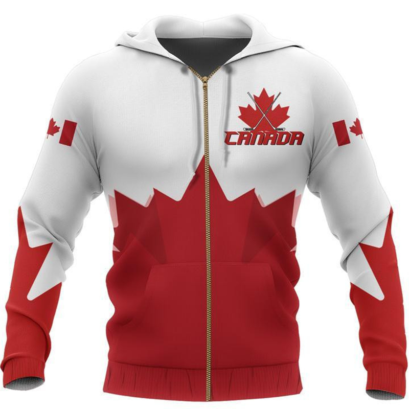 Canada Flag 3d Printed Zip Up  - Street Fashion Canada recension och pris