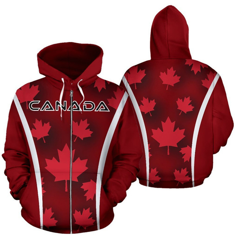 Canada Flag 3d Printed Zip Up  - Street Fashion Canada recension och pris
