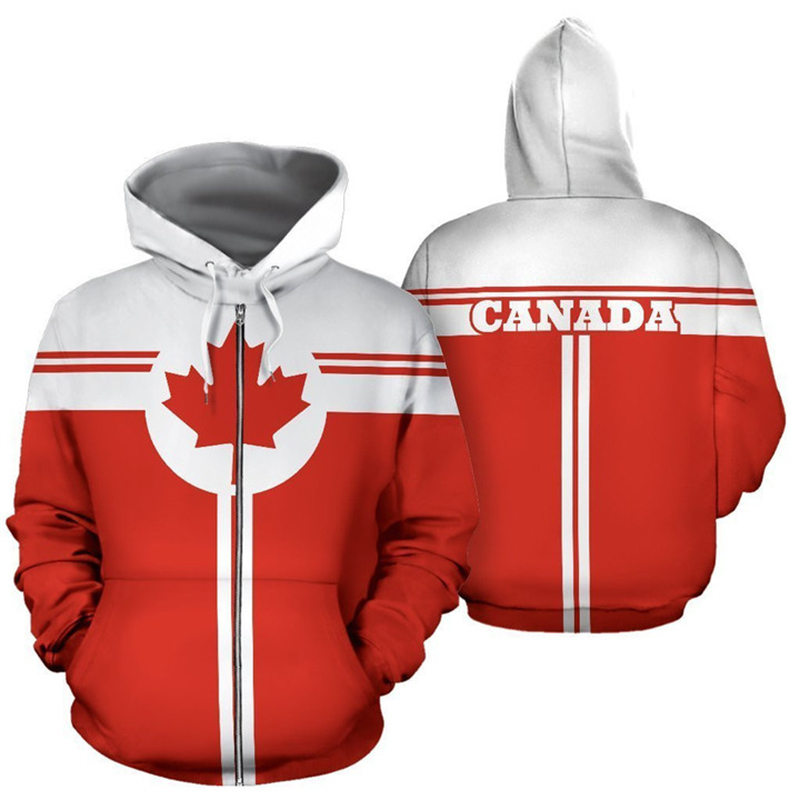 Canada Flag 3d Printed Zip Up  - Street Fashion Canada recension och pris
